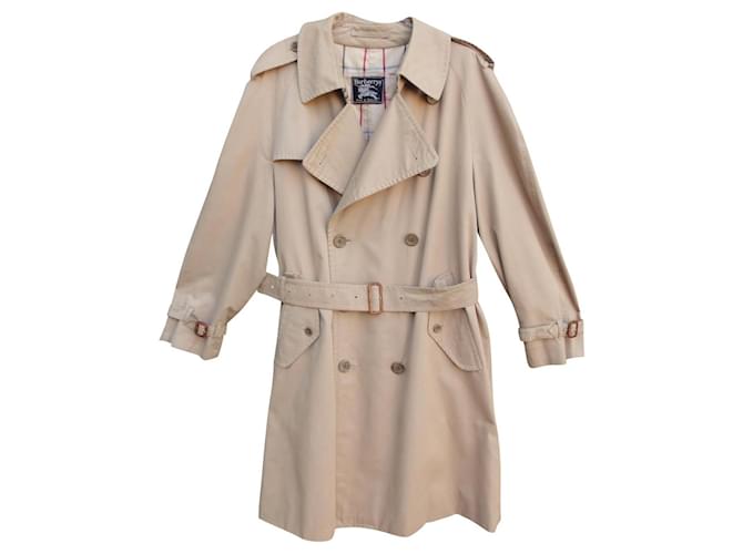 vintage Burberry trench 60's size 65 Beige Cotton Polyester  ref.838931