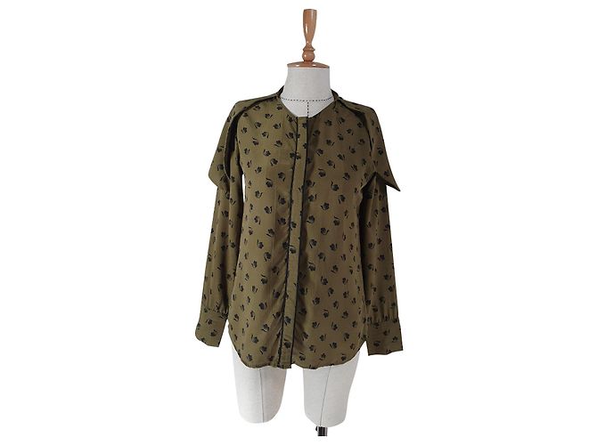 Autre Marque Camicia Semina in seta verde CUSTOMMADE