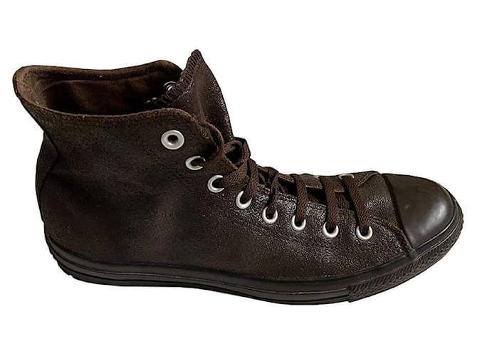 Converse Sneakers Brown Leather  ref.839629