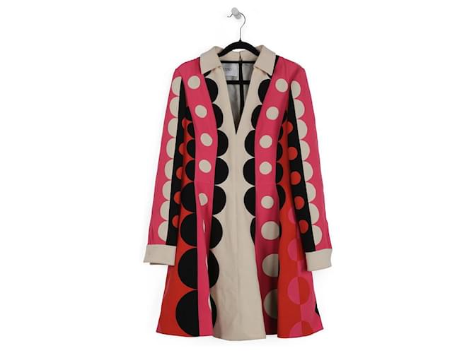 Valentino Multicolor Polka Dot Printed Wool Flared Mini Dress With Long Sleeves Multiple colors  ref.839710