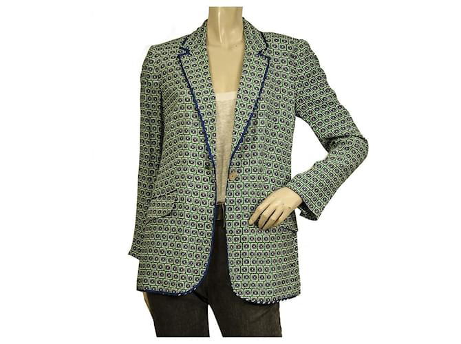 Diane Von Furstenberg DVF Roslyn Multicolore Viscose Floral Blazer Taille de la veste 4  ref.839848