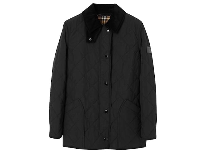 Burberry Country jacket in black diamond quilted nylon Cotton Polyester  ref.839859