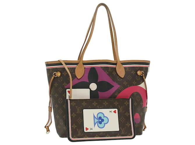 LOUIS VUITTON Monogram Game On Neverfull MM Tote Bag M57452 Auth LV 37723 Toile Monogramme  ref.839905