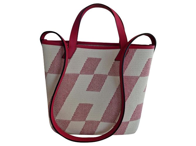 Hermès CANVAS TOTE H Slantwise Pink