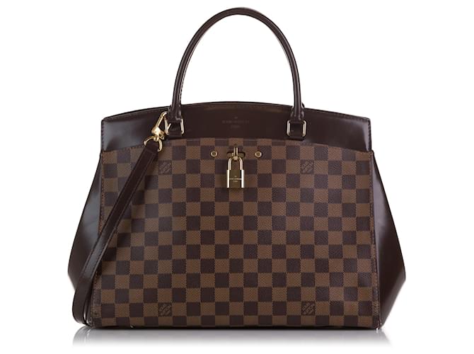 LOUIS VUITTON Rivoli MM Damier Ebene Shoulder Bag Brown