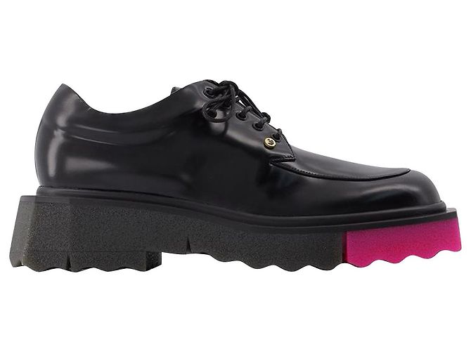 Off White Calf Sponge Derby 1000 Sapatilhas pretas sem cor