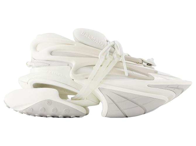 Einhorn-Sneaker – Balmain – Leder – Weiß Kalbähnliches Kalb  ref.840644