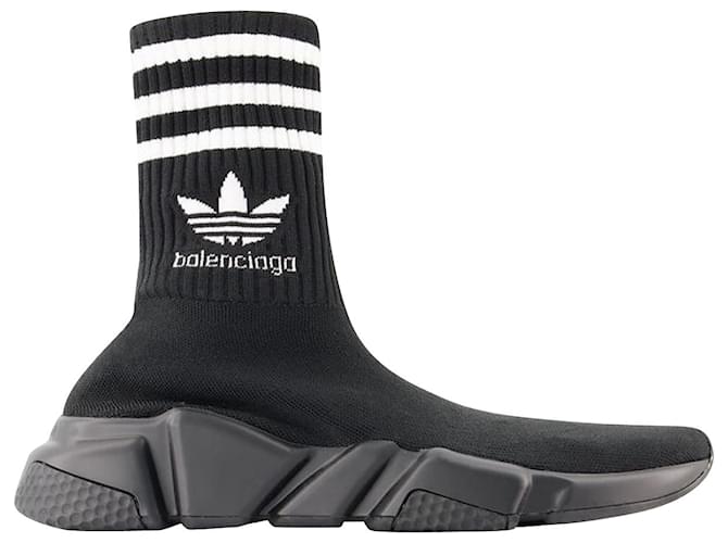 Sneakers Speed Lt Adidas - Balenciaga - Nero/Logo Bianco  ref.840760