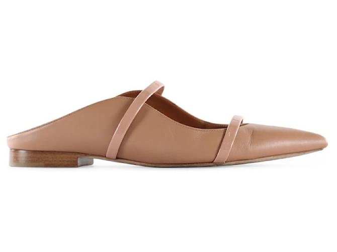 Autre Marque Malone Souliers Nude Nappa/Lackleder Pointy Toe Maureen Flat Mules Fleisch  ref.840845