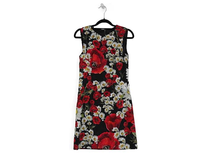 Dolce & Gabbana Multicolor Cotton Poppy & Daisy Floral Print Sleeveless Mini Dress Multiple colors  ref.841051