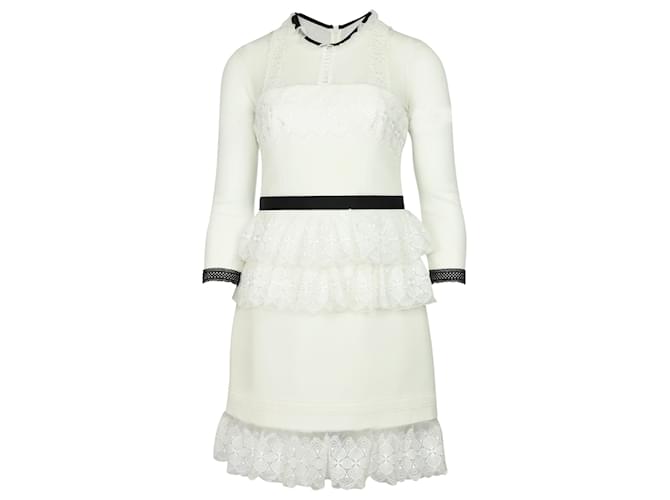 Autre Marque Three Floor Duchess Dress in White Polyester  ref.841096