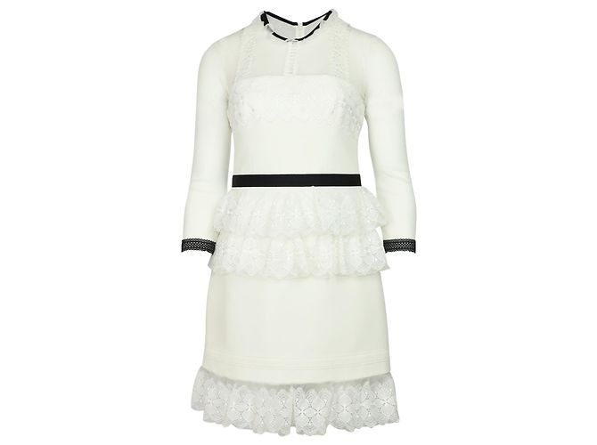 Autre Marque Three Floor Duchess Dress in White Polyester