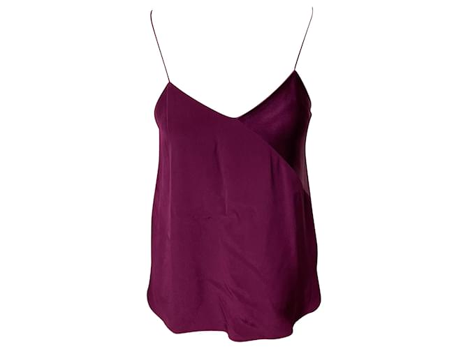 Top lencero con cuello en V de Tibi en seda violeta Púrpura Acetato Fibra de celulosa  ref.841101