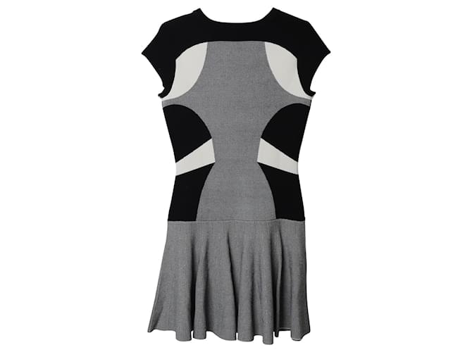 Diane Von Furstenberg DvF Renee knit dress in monochrome Black White Grey Rayon  ref.841149