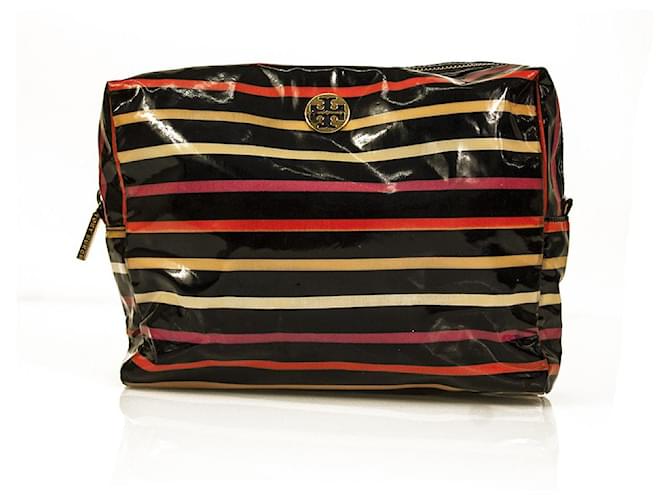 Tory Burch Multicolor Stripes Plastic Toiletry Case Cosmetic Bag Multiple colors  ref.841154