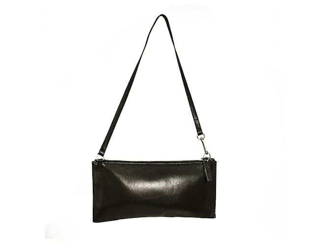 Uterque Black Leather Zip Top Small Handbag Shoulder Bag  ref.841157