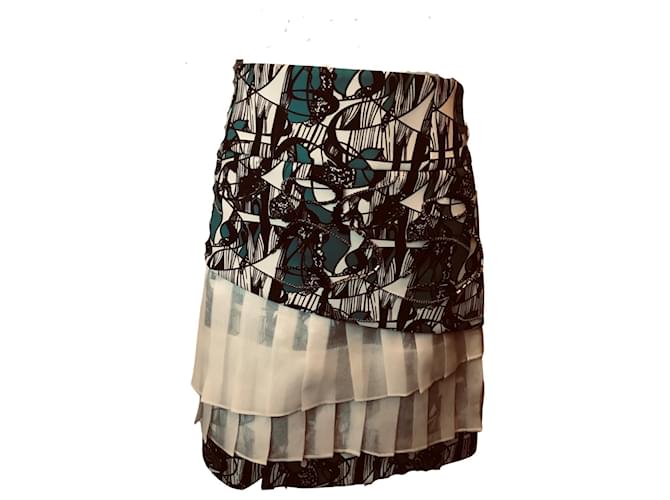 Autre Marque Cristina Miraldi patterned skirt Multiple colors Cotton Polyester  ref.841169