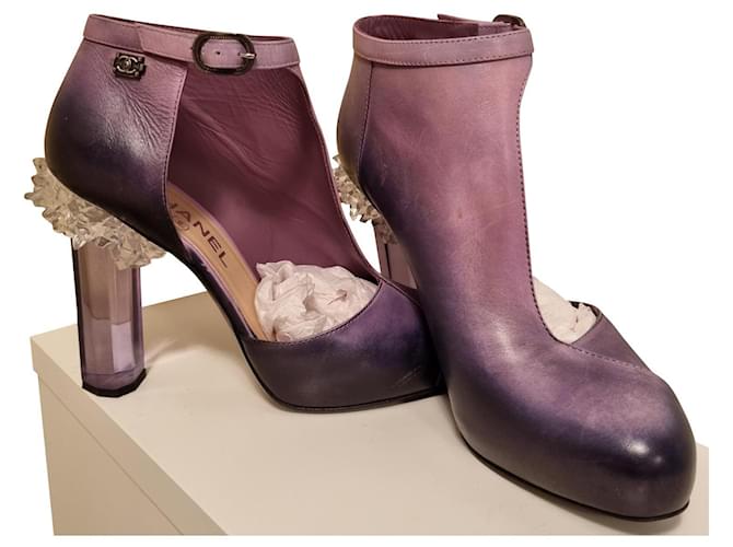 Chanel Ombre Boots with Lucite Heels Leather  ref.841844