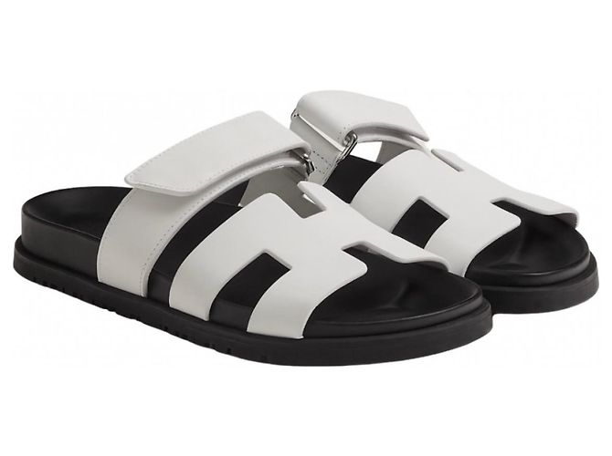 Hermès Sandals Black White