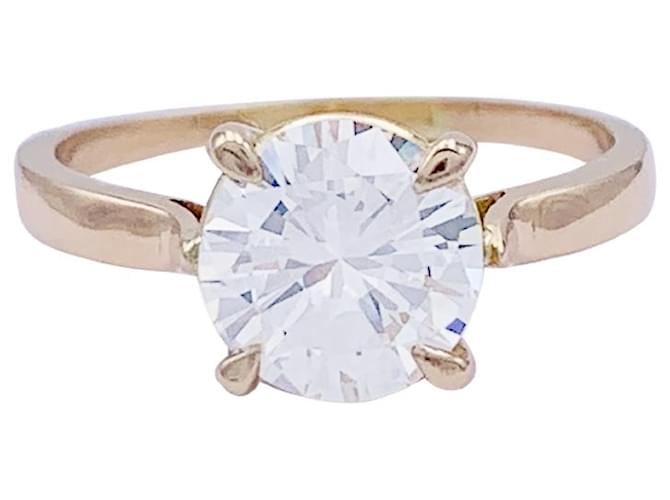 inconnue anel solitário de ouro rosa, diamante 1,56 quilates.  ref.841890