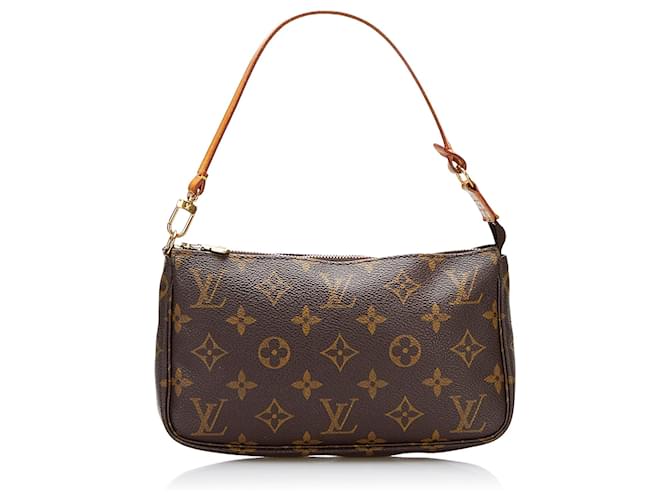 Louis Vuitton Brown Monogram Pochette Accessoires Leather Cloth  ref.842265
