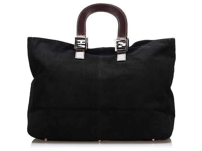 cabas en daim noir Fendi