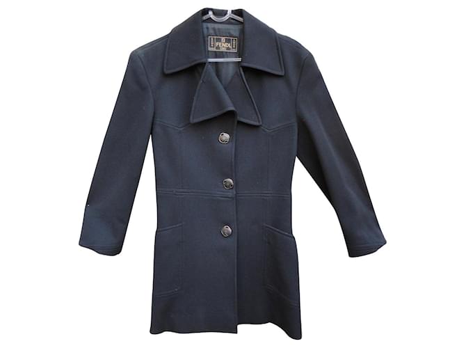chaqueta vintage Fendi 38 Negro Poliamida  ref.843039