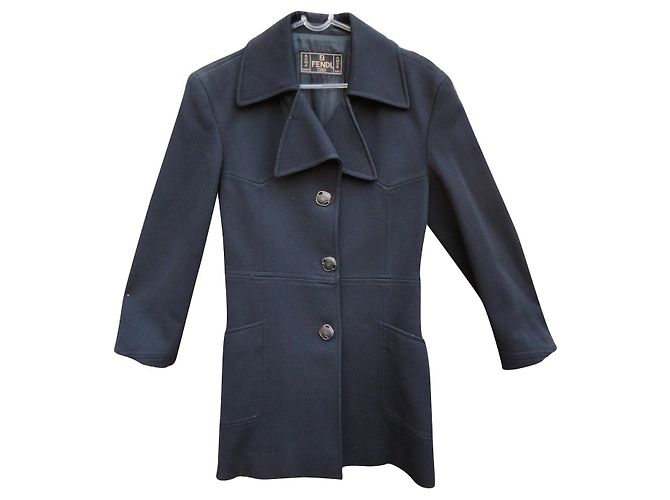 Vintage Fendi T-Jacke 38 Schwarz