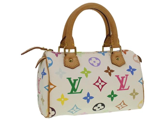 LOUIS VUITTON Mini borsa a mano Speedy multicolore con monogramma Bianco M92645 Aut3975  ref.843169