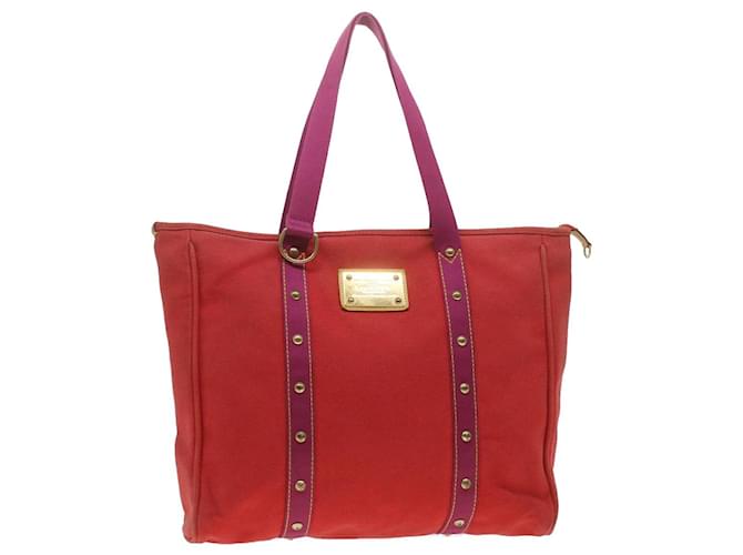 Louis Vuitton Louis Vuitton Antigua 2006 Cabas Red Canvas Handbag