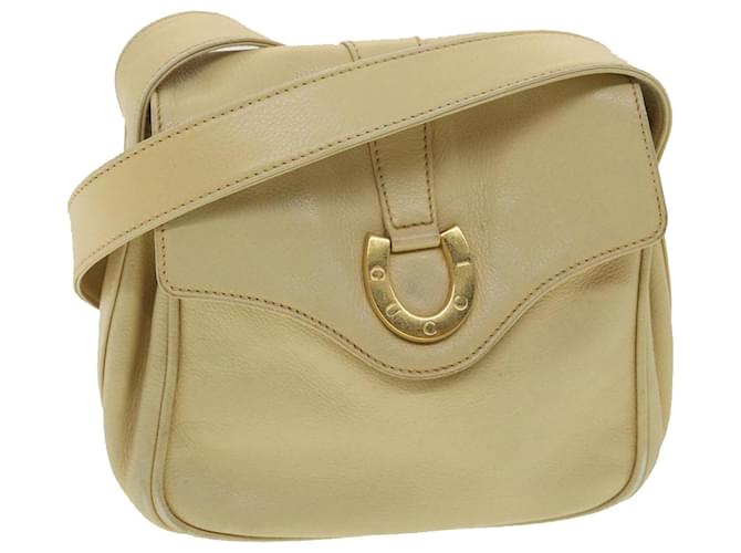 GUCCI Sac à Bandoulière Cuir Beige 007 1014 0201 Authentification909  ref.843245