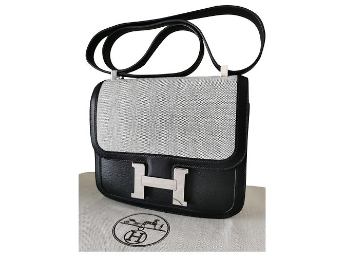 Constance HERMÈS Edición Limitada Constanza 24 Bi-material Negro Beige 