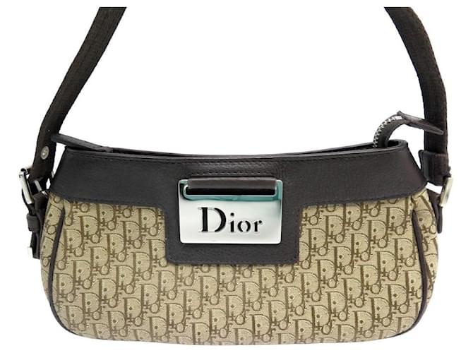 Christian Dior Monogram Shoulder Bag Pochette Navy