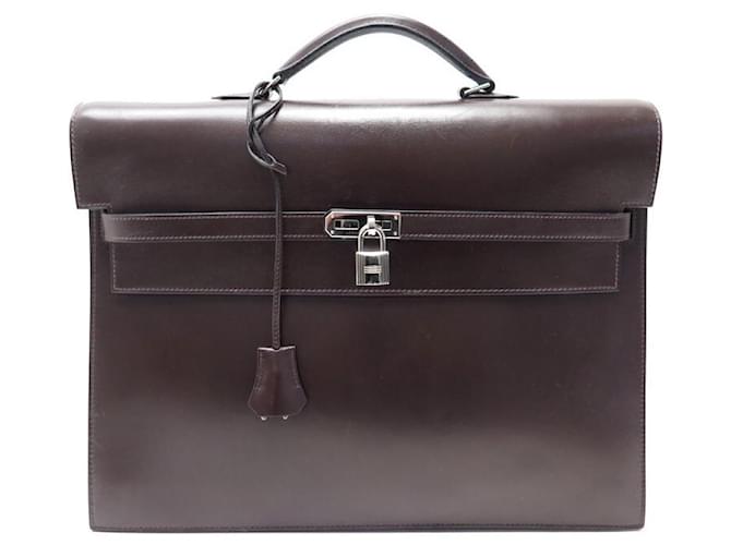 Hermes 38cm Natural Chamonix Leather Kelly Depeches Briefcase Bag