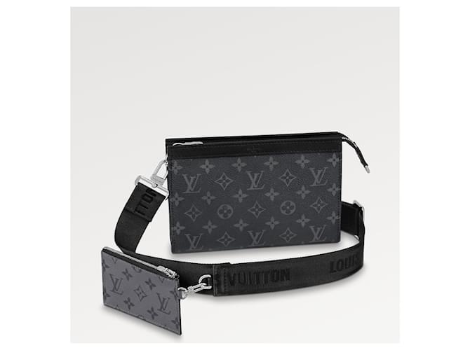 Louis+Vuitton+Gaston+Wearable+Wallet+Crossbody+Black+Monogram+