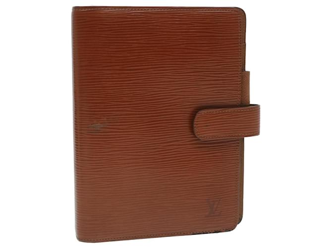 LOUIS VUITTON Epi Agenda MM Day Planner Cover Brown R20043 LV Auth th3427 Marrom Couro  ref.843533