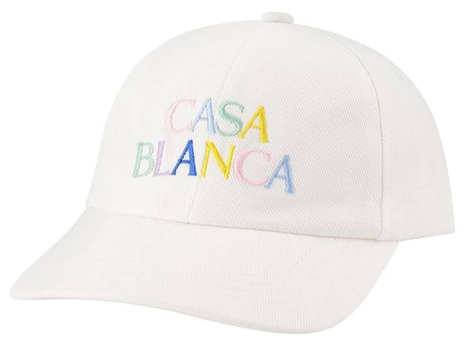 Chapeau Stacked Logo - Casablanca - Blanc - Coton  ref.843734