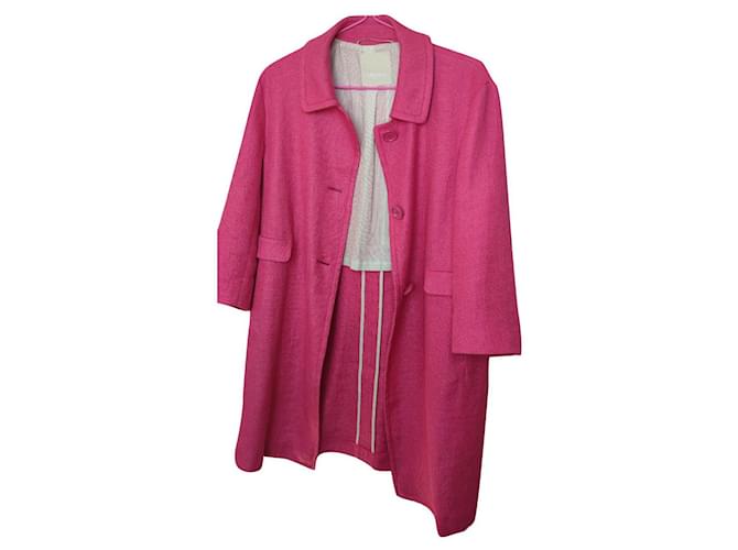 Autre Marque S'MAX MARA Linen and cotton coat Fuschia  ref.843834