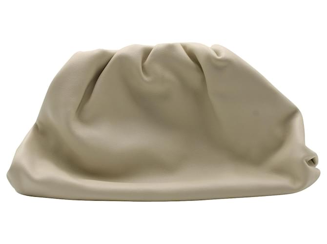Bottega Veneta 'The Pouch' Clutch Bag in Cream Leather White  ref.843847