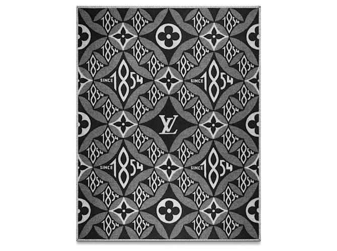 Louis Vuitton LV depuis 1854 Couverture Laine Noir  ref.844174