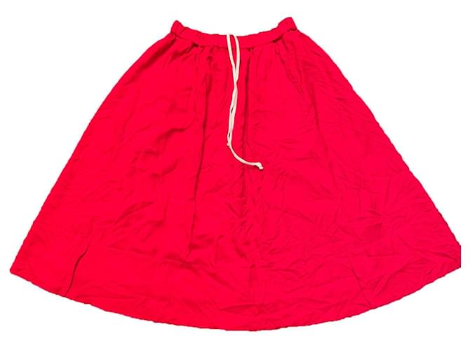 Comme Des Garcons die Röcke Rot Polyester  ref.844200