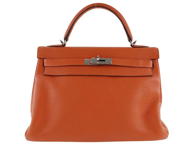 Hermès Hermes Kelly Orange Leder  ref.844249