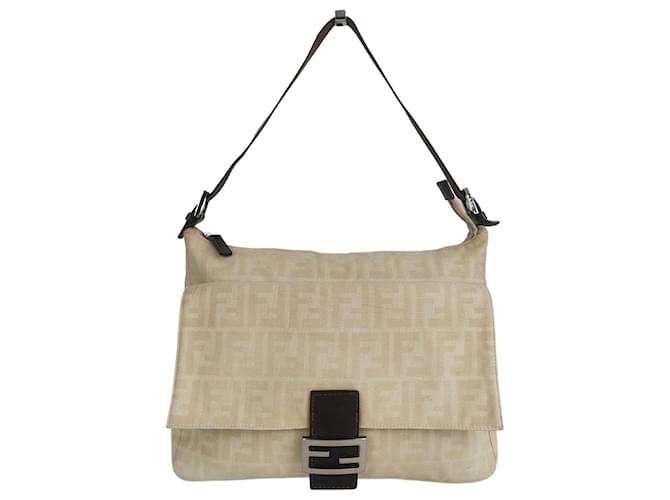 Fendi Mamma shoulder bag in beige monogram canvas Cloth  ref.844398