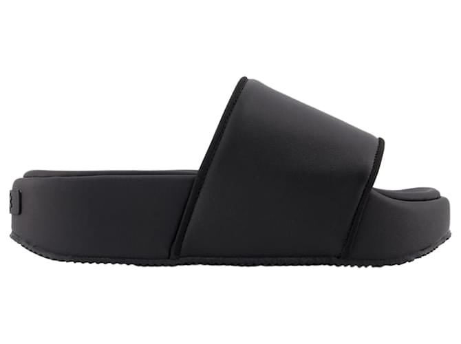 Y3 Slides - Y-3 - Black - Leather  ref.844985