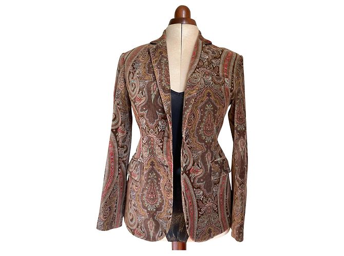Autre Marque Samtjacke mit Paisley-Muster