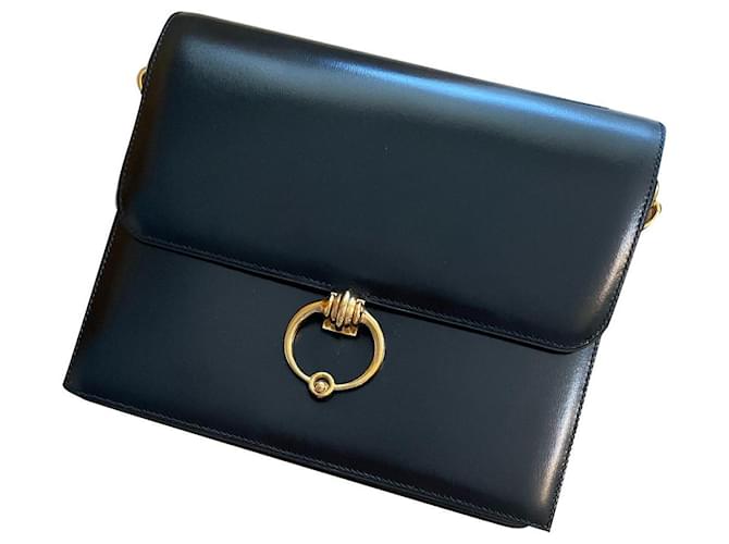 Hermès HERMES Box Sequana Noir Black Leather  ref.845655