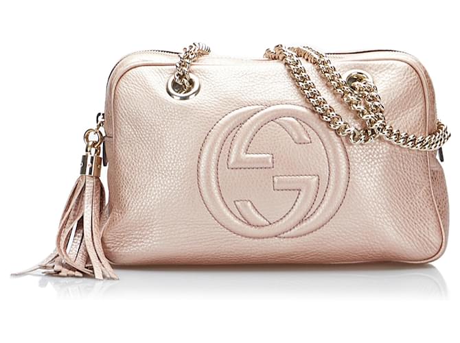 Gucci Calfskin Small Soho Disco Bag Pink