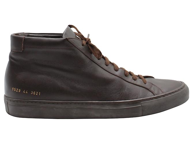 Autre Marque Common Projects Achilles Mid High-Top Sneakers in Brown Leather  ref.846168