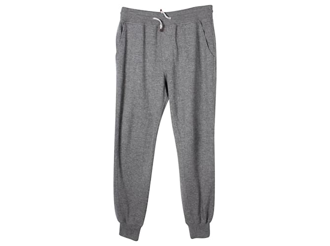 Brunello Cucinelli Pantalones de chándal con cordón en cachemir gris oscuro Cachemira Lana  ref.846178