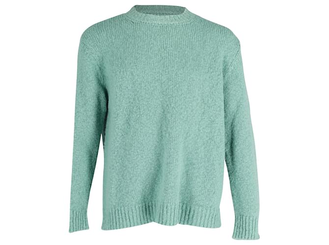 Dries Van Noten Roundneck Knit Sweater in Green Merino Wool  ref.846238